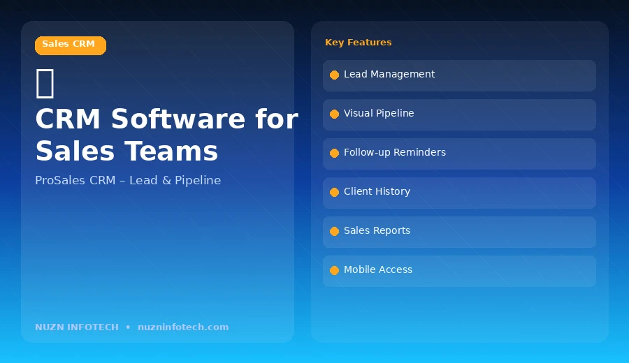 CRM software sales pipeline dashboard by NUZN Infotech