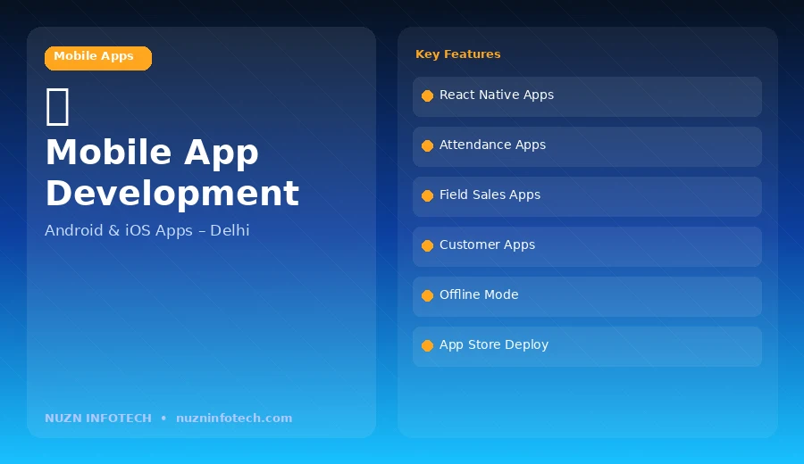 Mobile app development company Delhi by NUZN Infotech