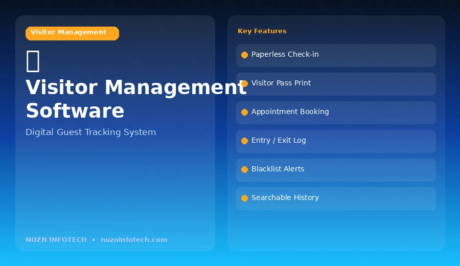 Visitor management software dashboard by NUZN Infotech